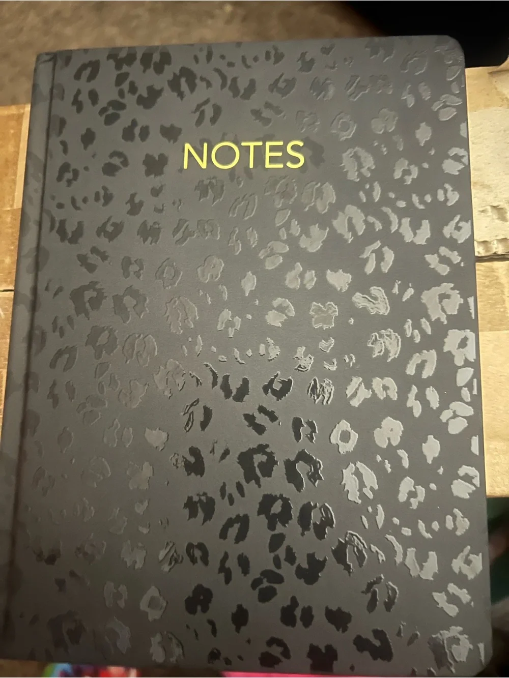 Threshold Black Leopard-Print NOTES Hardcover Book